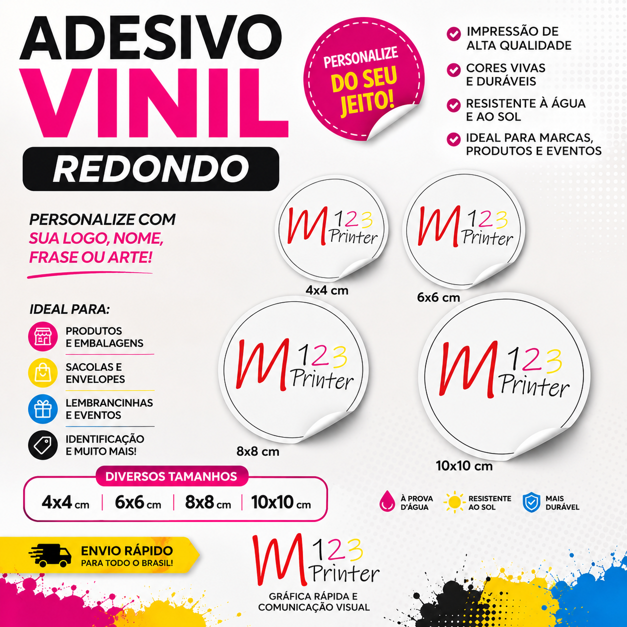 ADESIVO EM VINIL PERSONALIZADO (redondo)