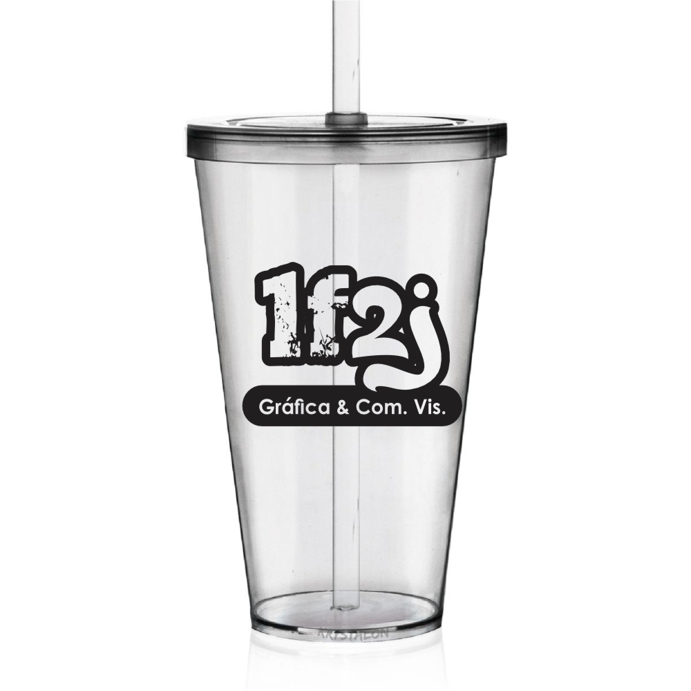 Copo 550ml com Canudo
