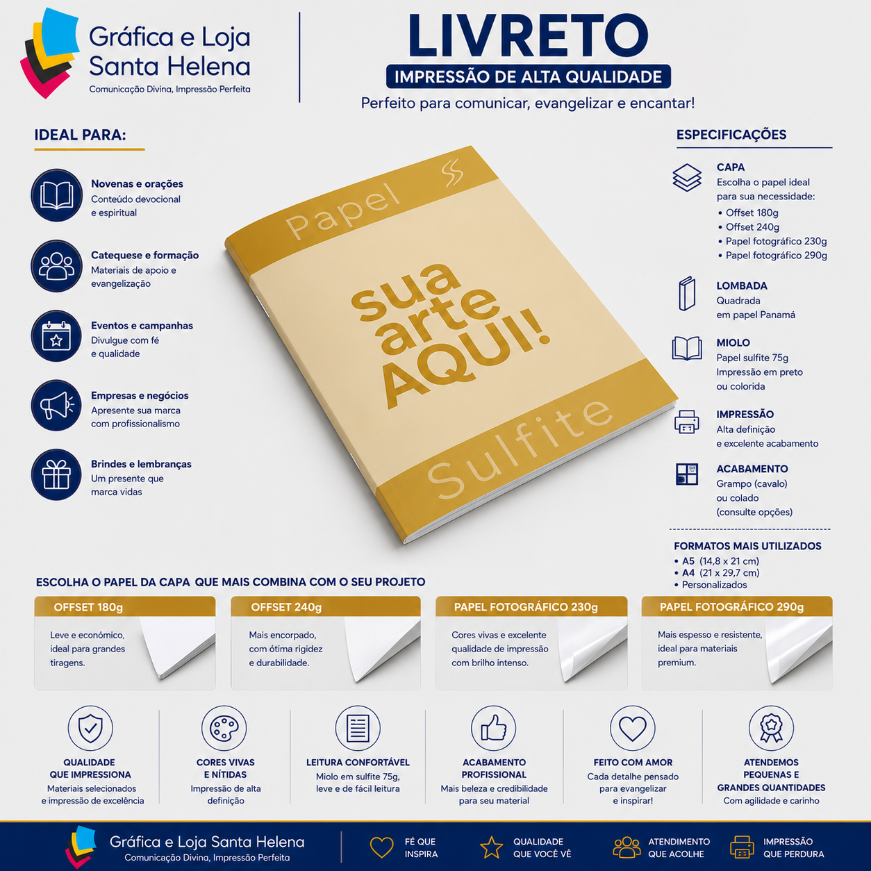 Livreto impressão A5 14 x 20 cm - Personalizado