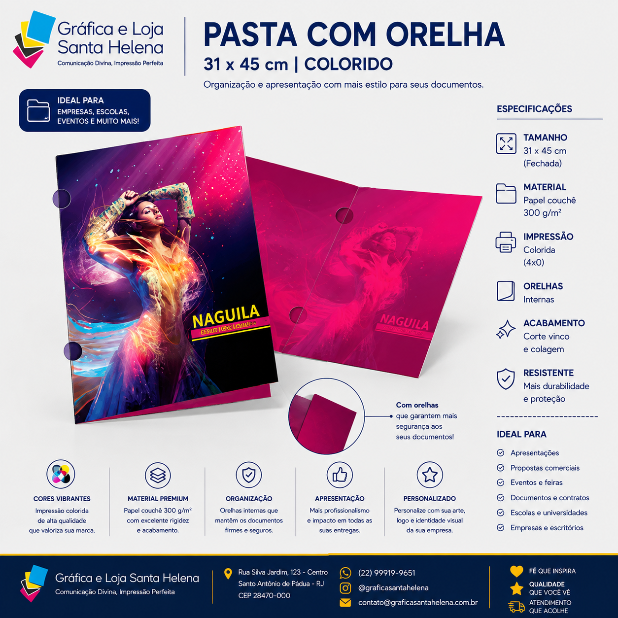 Pasta com Orelha - Personalizada