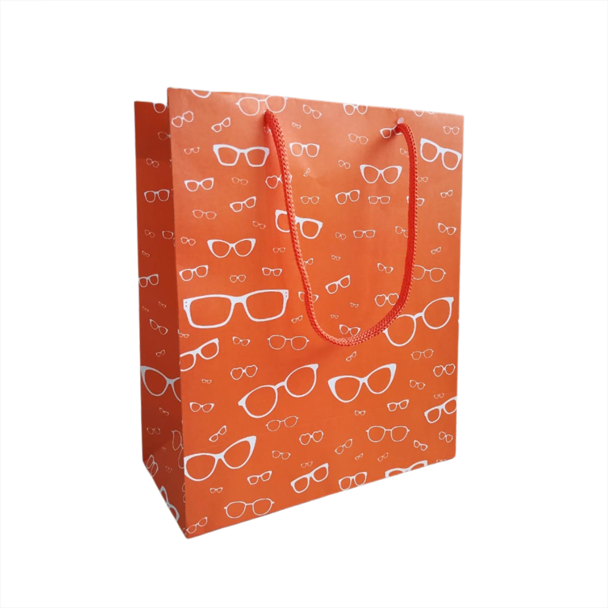 25 sacolas de papel para óticas 18,5x22x9cm