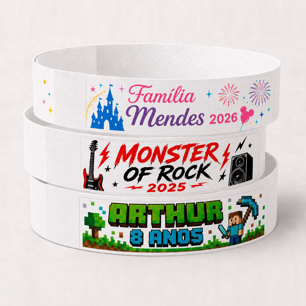 Pulseira de Identificação Personalizada Colorida