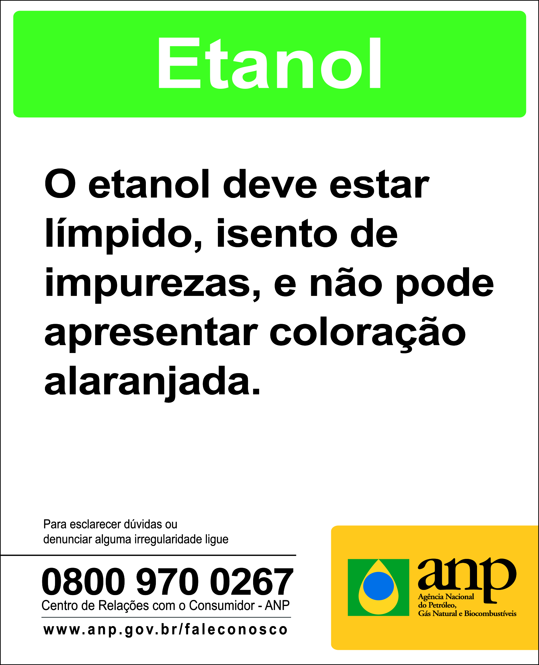 Adesivo ANP Etanol