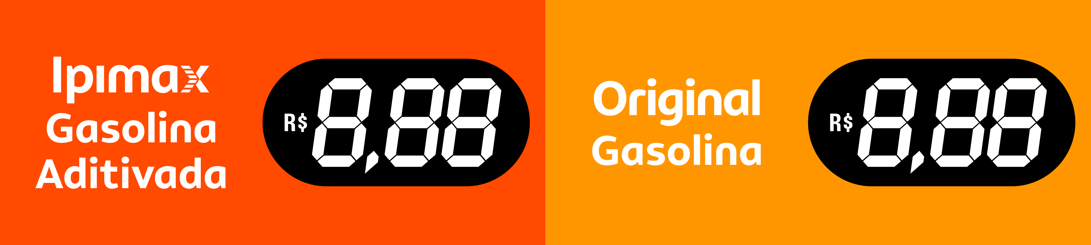Faixa Ipimax Gasolina Aditivada e Original Gasolina