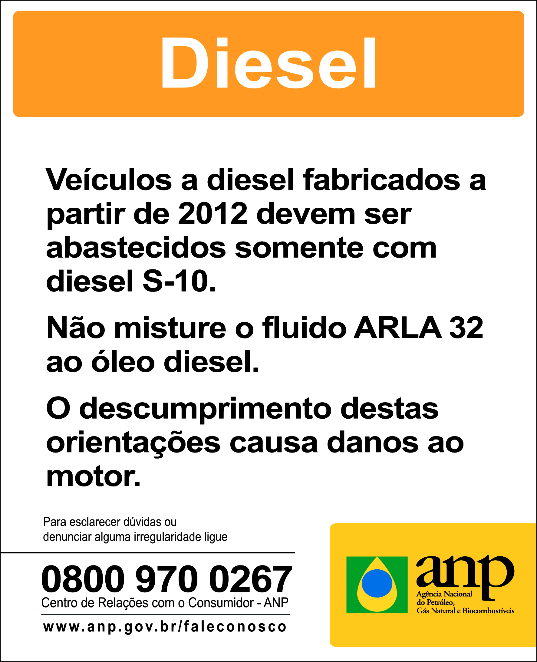 Adesivo ANP Diesel