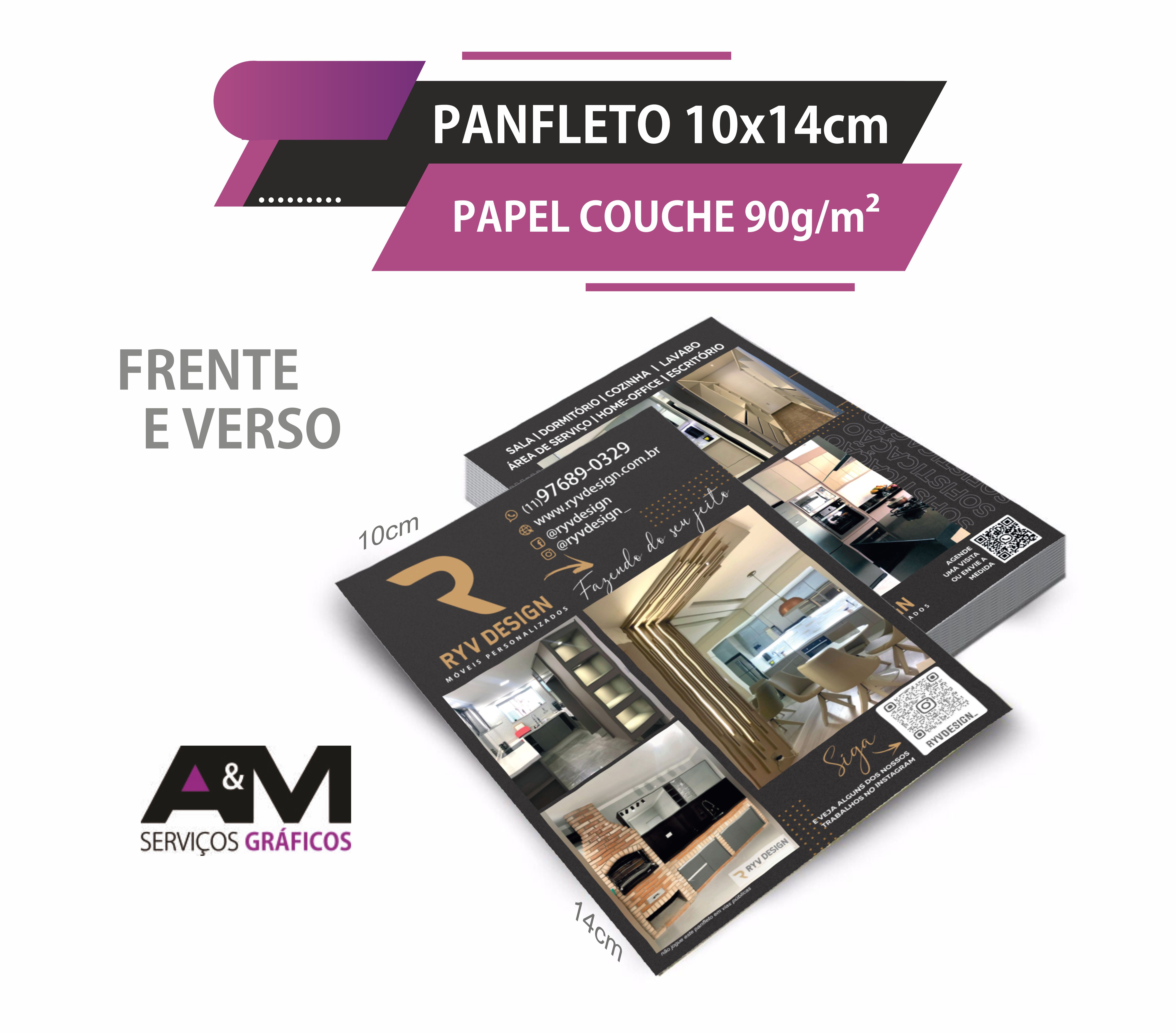 Panfleto 10x14cm - 90g/m² - Frente e Verso
