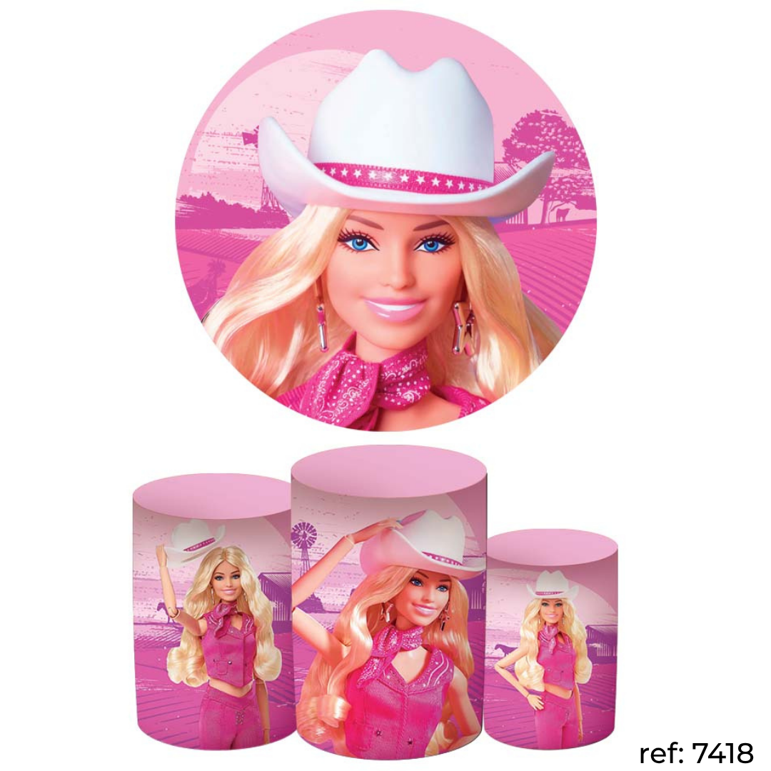 Barbie - Kit Festa (Painel 150cm + Trio de Cilindros)