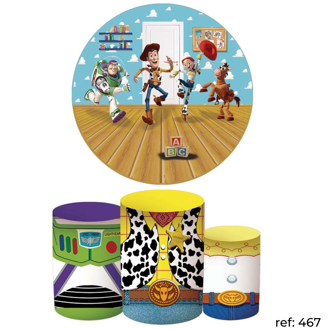 Toy Story - Kit Festa (Painel 150cm + Trio de Cilindros)