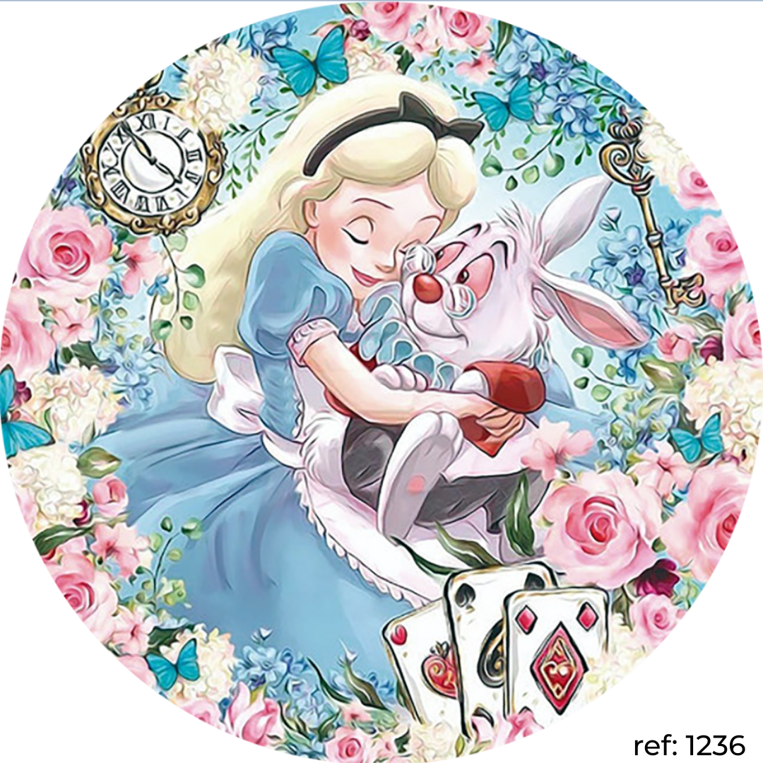 Alice no País das Maravilhas - Capa de Painel Redondo
