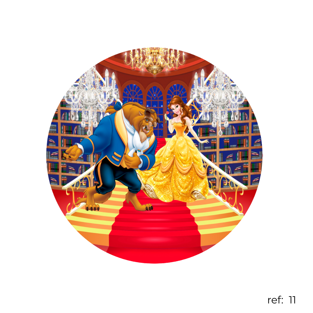 Bela Princesas - Capa de Painel Redondo