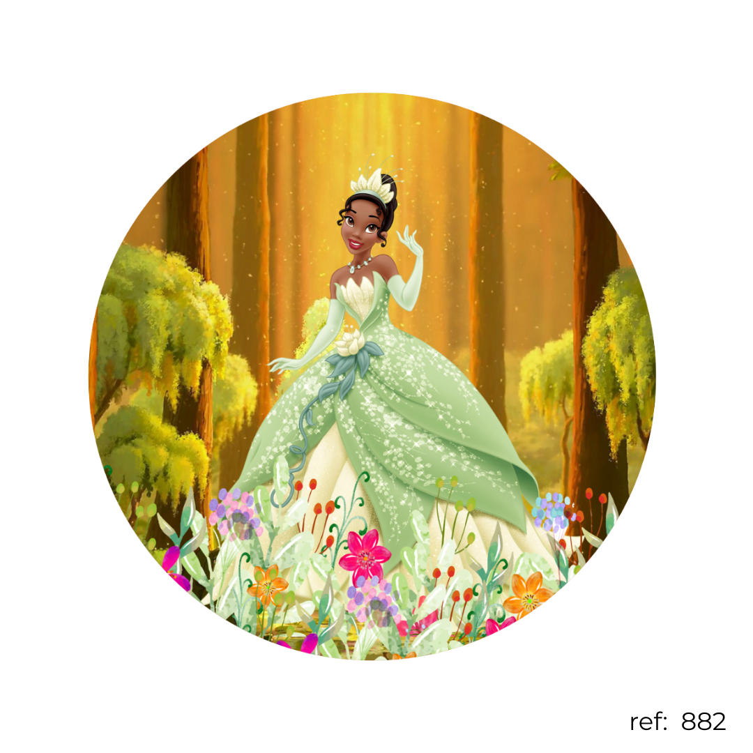 Princesa e o Sapo- Capa de Painel Redondo