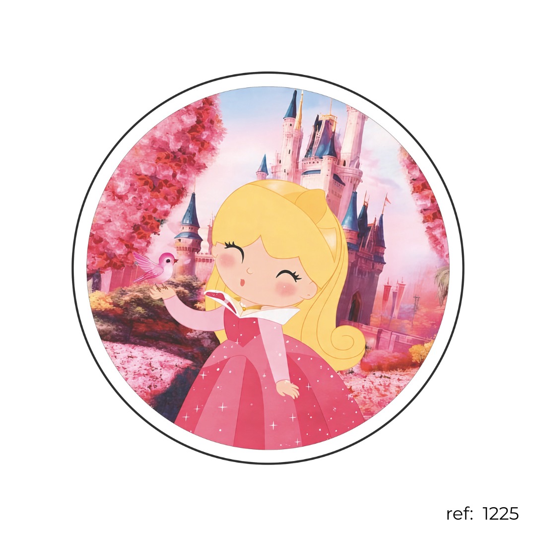 Aurora / Bela Adormecida Princesa - Capa de Painel Redondo