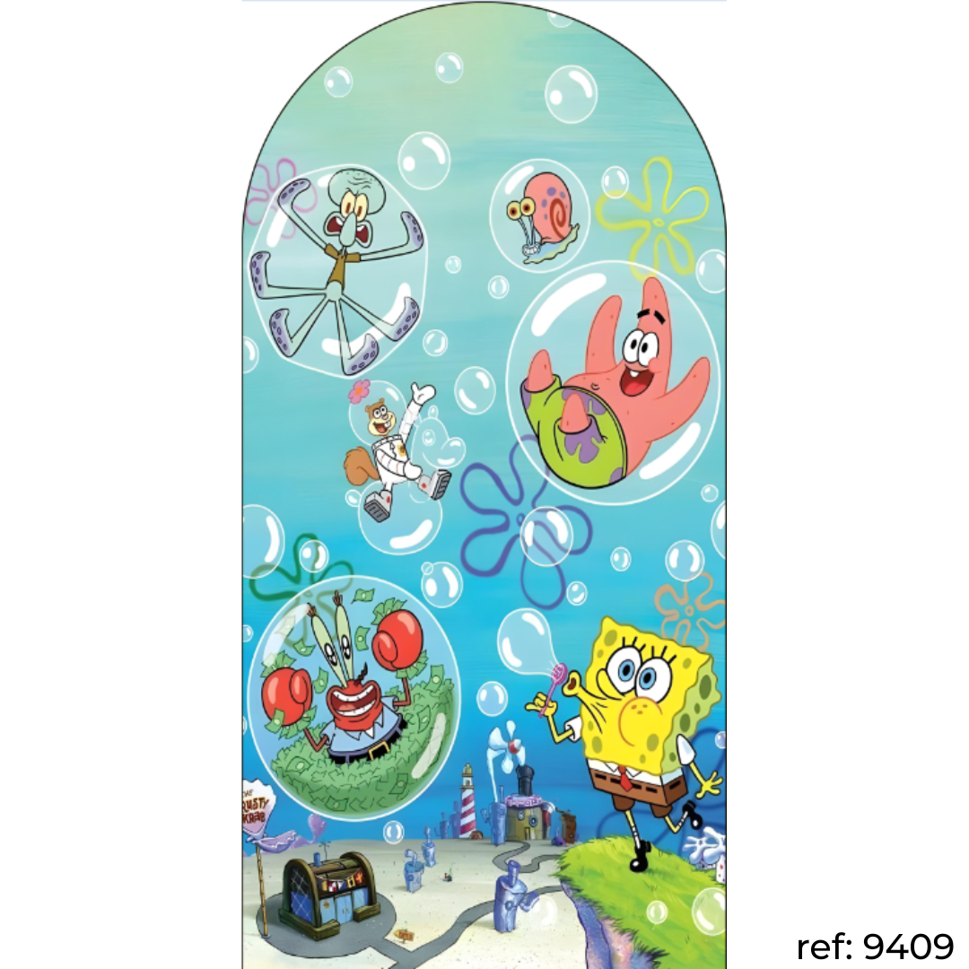 Bob Esponja - Capa de Painel Romano Veste Fácil 100x200
