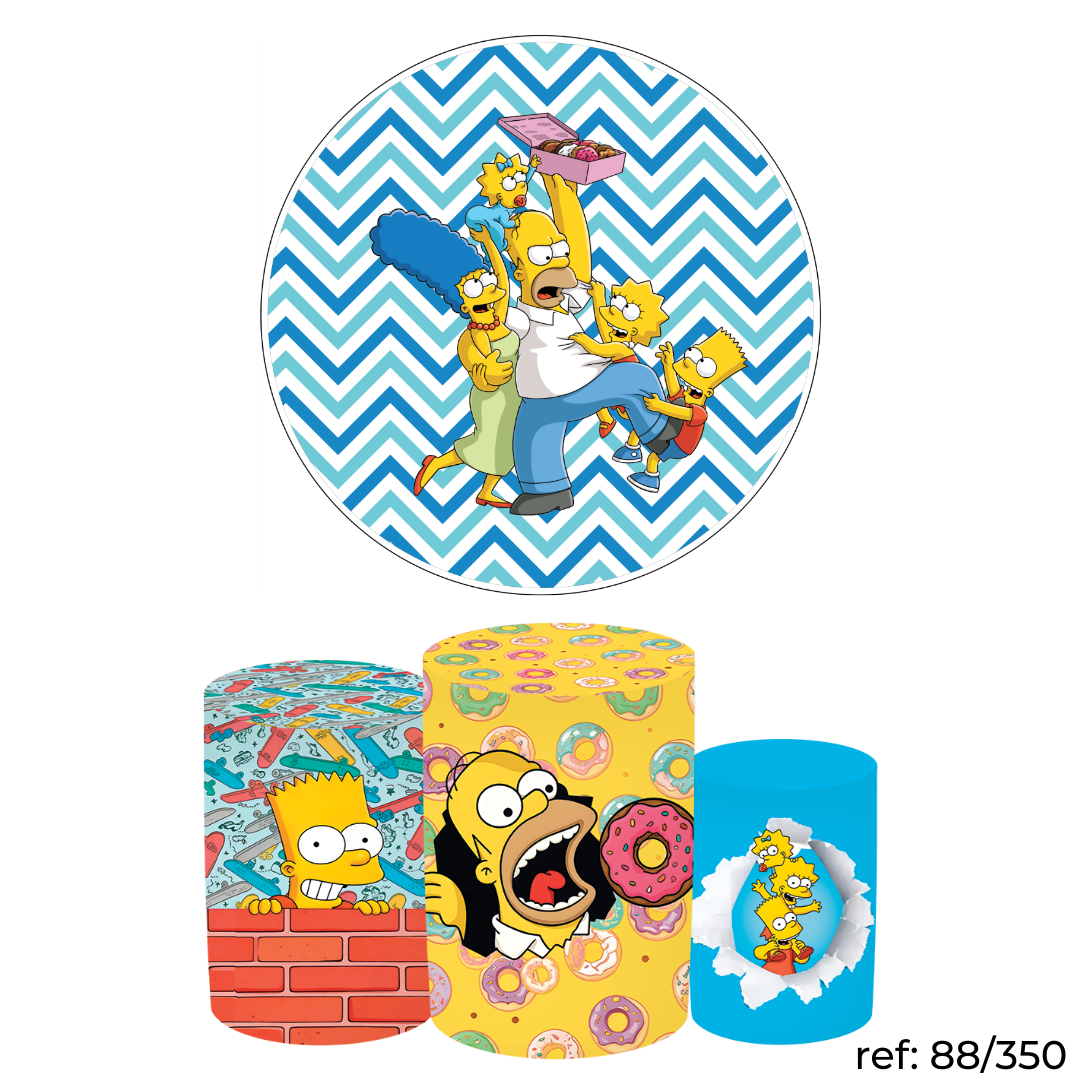 Simpsons - Kit Festa (Painel 150cm + Trio de Cilindros)