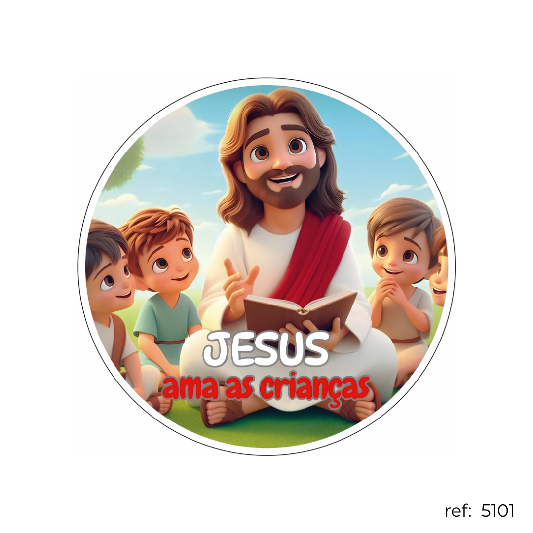 Jesus ama e é o melhor - Capa de Painel Redondo