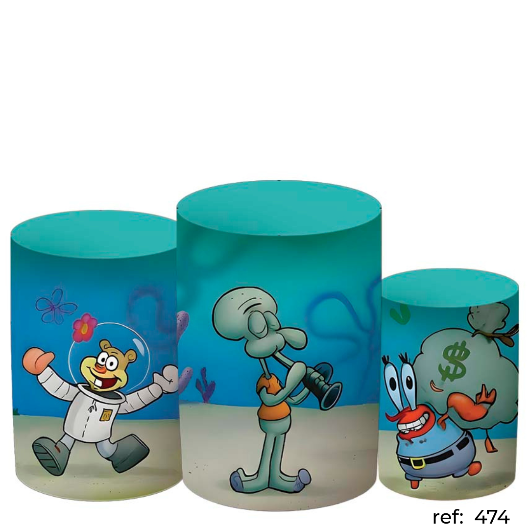 Bob Esponja - Trio de Capas de Cilindros