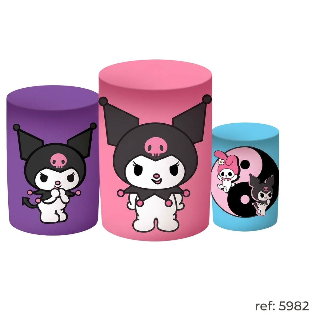Kuromi - Trio de Capas de Cilindros