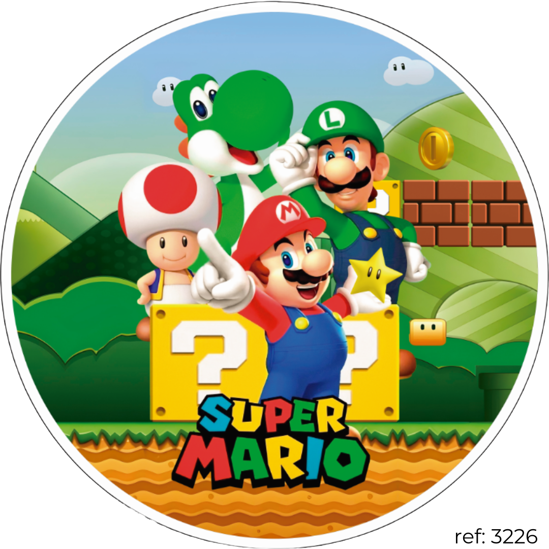 Super Mário - Capa de Painel Redondo