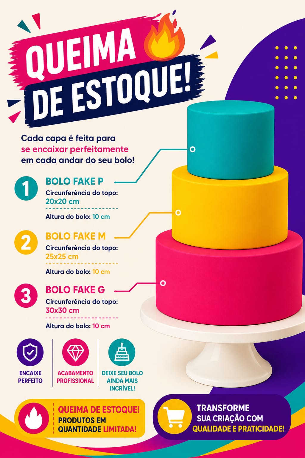 Queima de Estoque - Bolo Fake