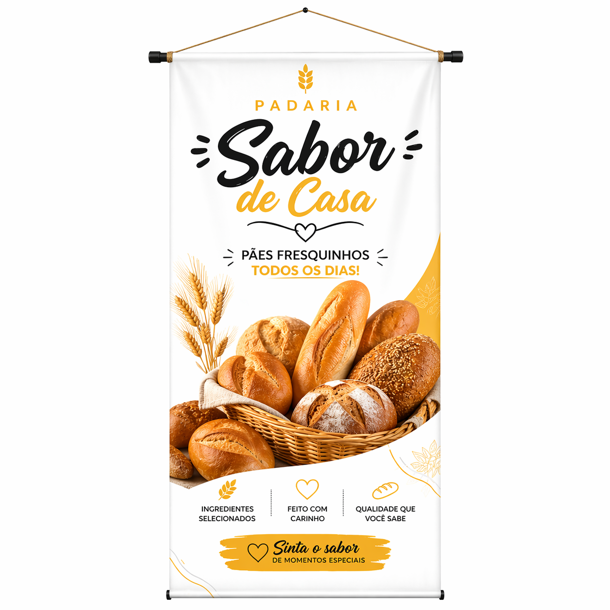 Banner Personalizado em Lona 280g com Bastão e Corda (Vários Tamanhos)