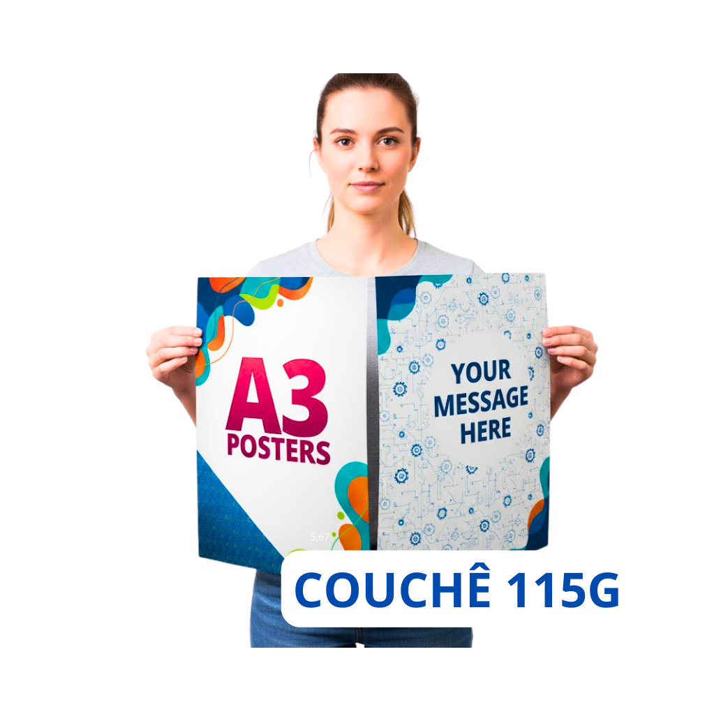 Poster 31x46 cm - Impressão Digital Colorida 115g Frente e Verso