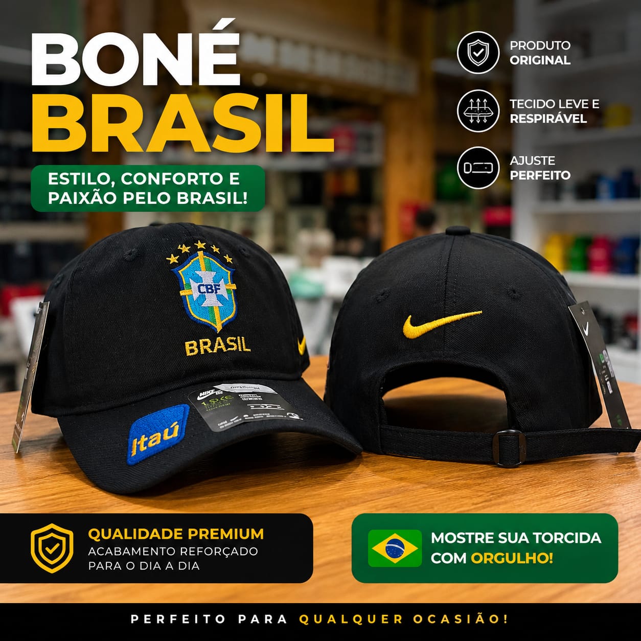 boné Brasil - Cores sortidas