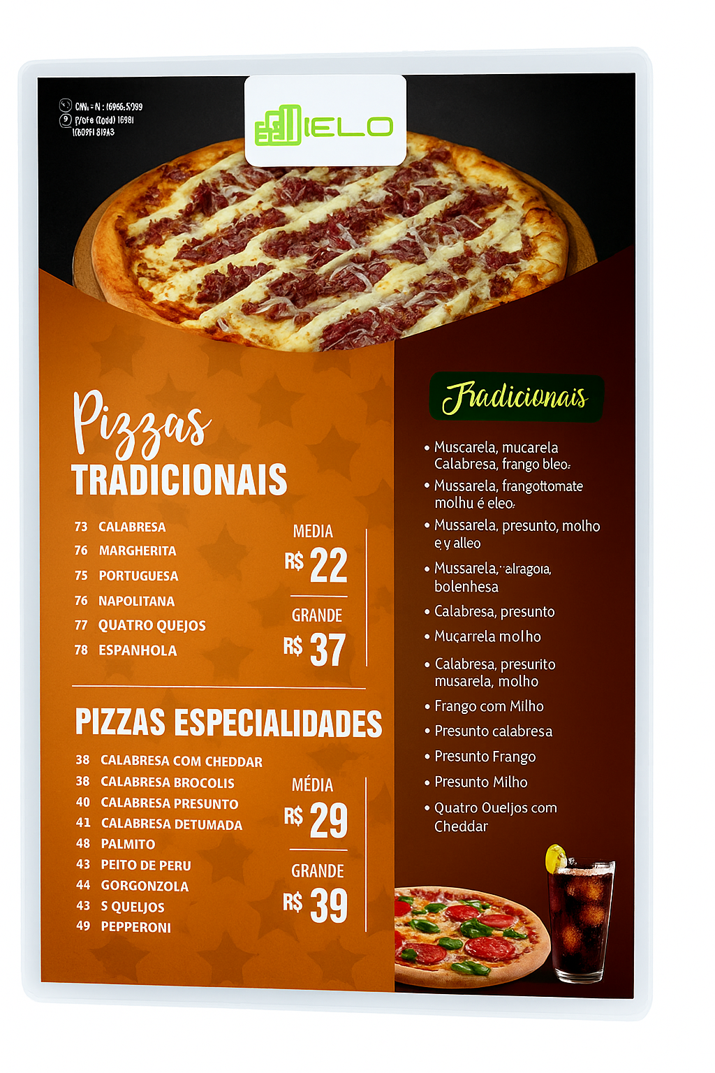 CARDÁPIO A4 PLASTIFICADO