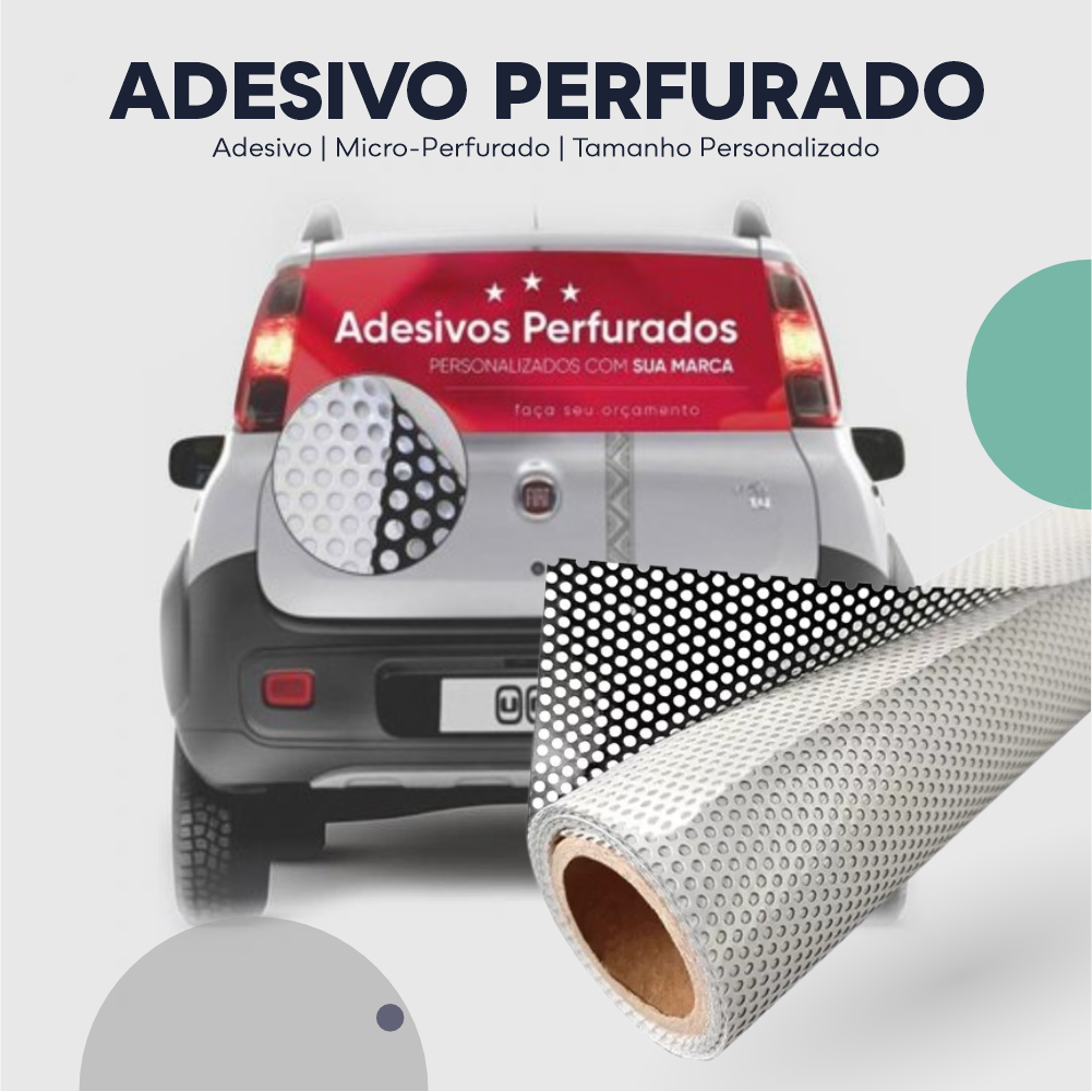 Adesivo Perfurado m² m² Micro Perfurado Impressão somente frente ...
