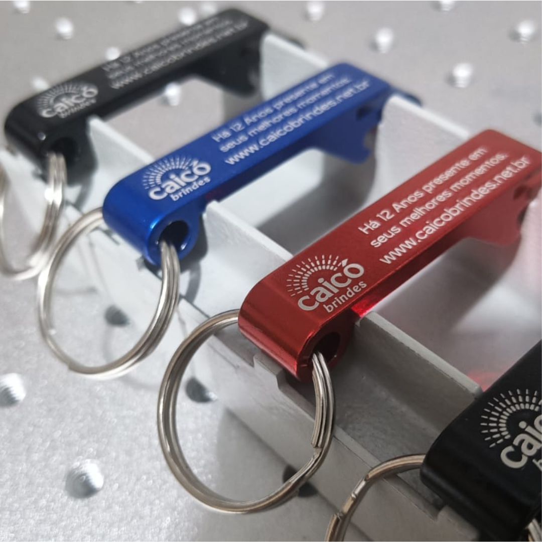 Chaveiro Abridor Personalizado em Alum&iacute;nio | Brinde Criativo e Funcional - 09824CB