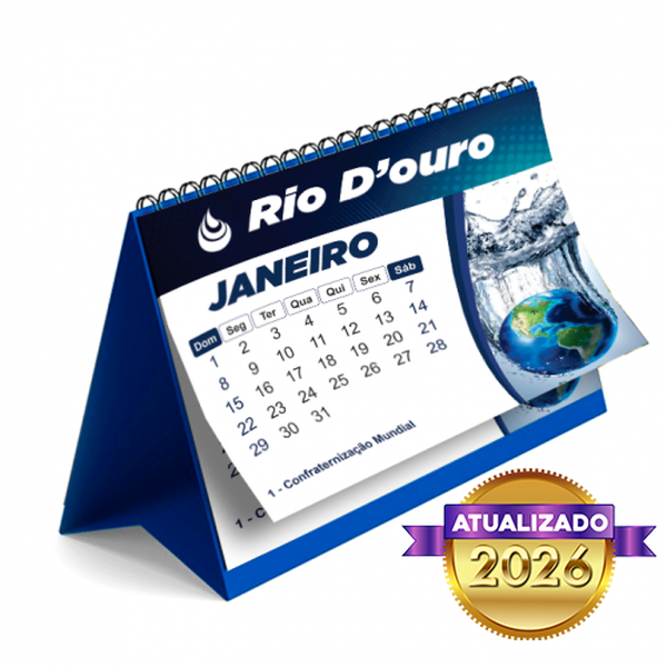 Calendário de Mesa com Wire-O – 17x20 cm | 6 Lâminas | Impressão 4/4 Cores