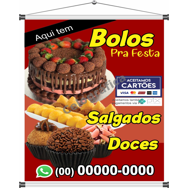 Banner Bolos, Salgados e Doces para FESTA mod59