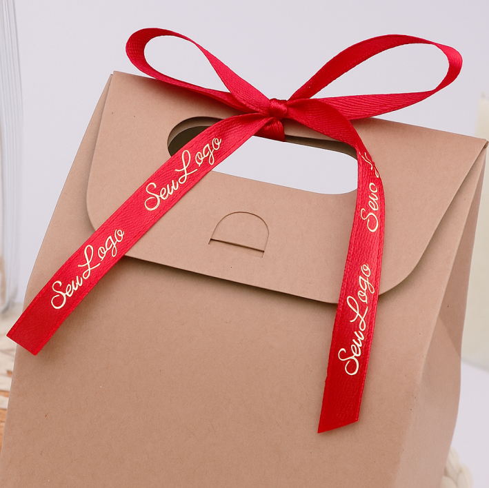 Fita de Cetim 10 mm Personalizada| Impressão em DOURADO ou PRATA