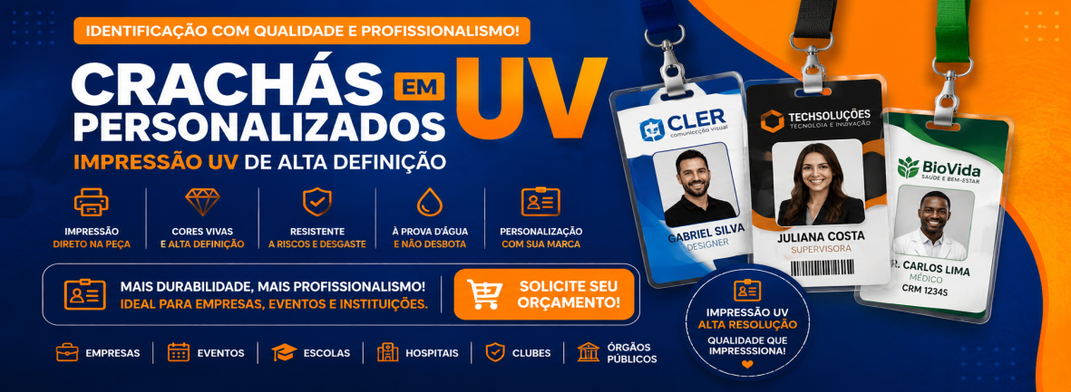 Crachá na impressão UV