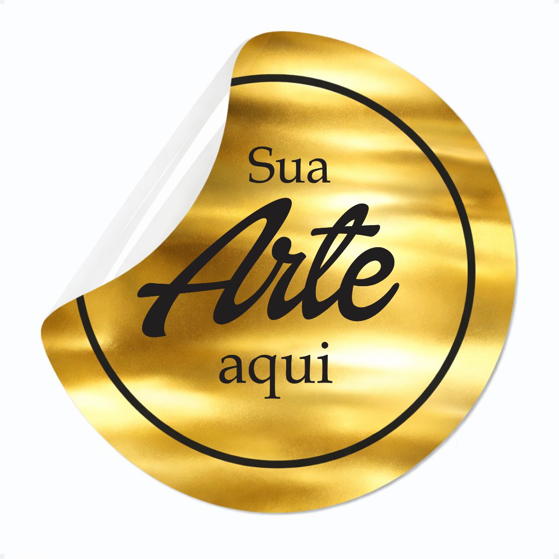Adesivo Holografico Ouro com Recorte Especial
