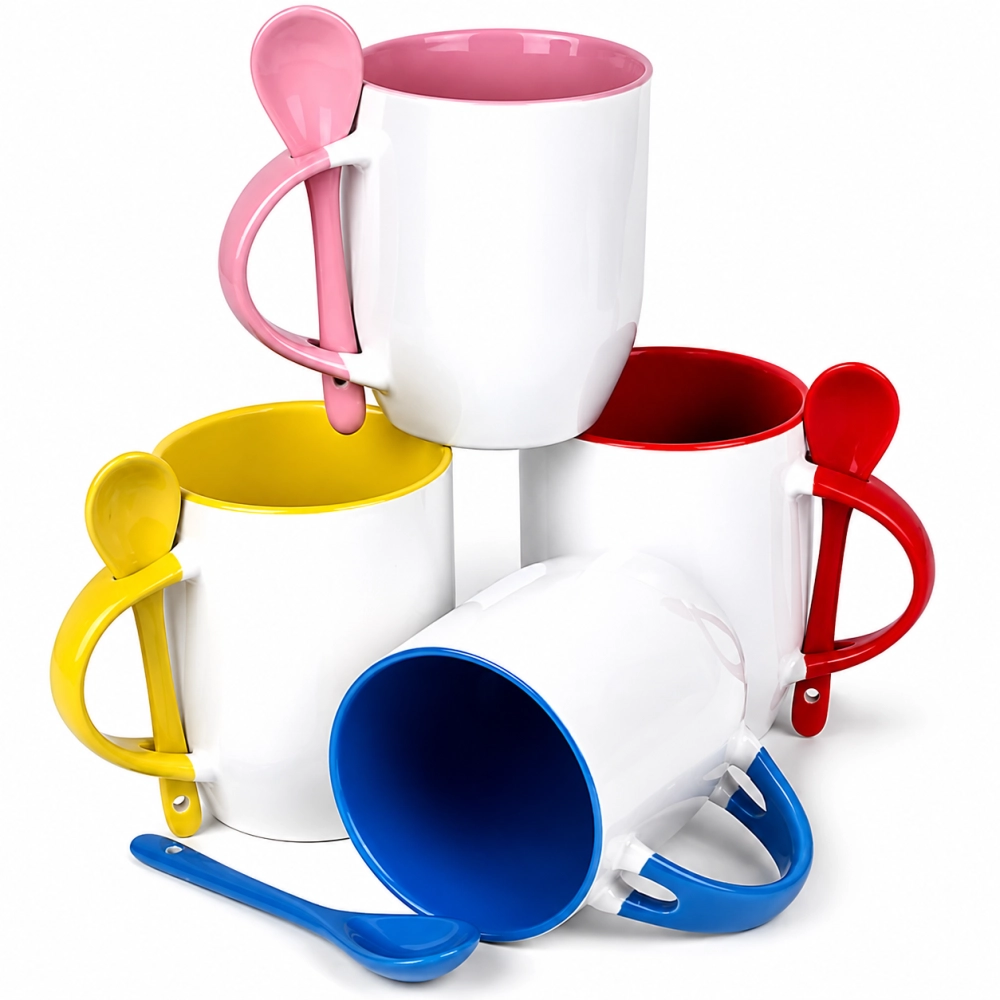 Caneca com colher Base Curvada Personalizada