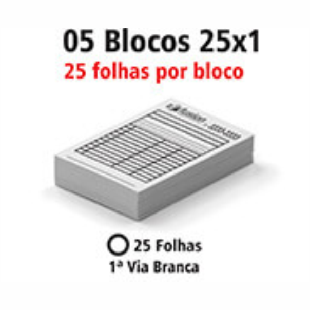 5 Bloco apergaminhado 25 FOLHAS AP 75G 25X1 105X150MM - 1X0