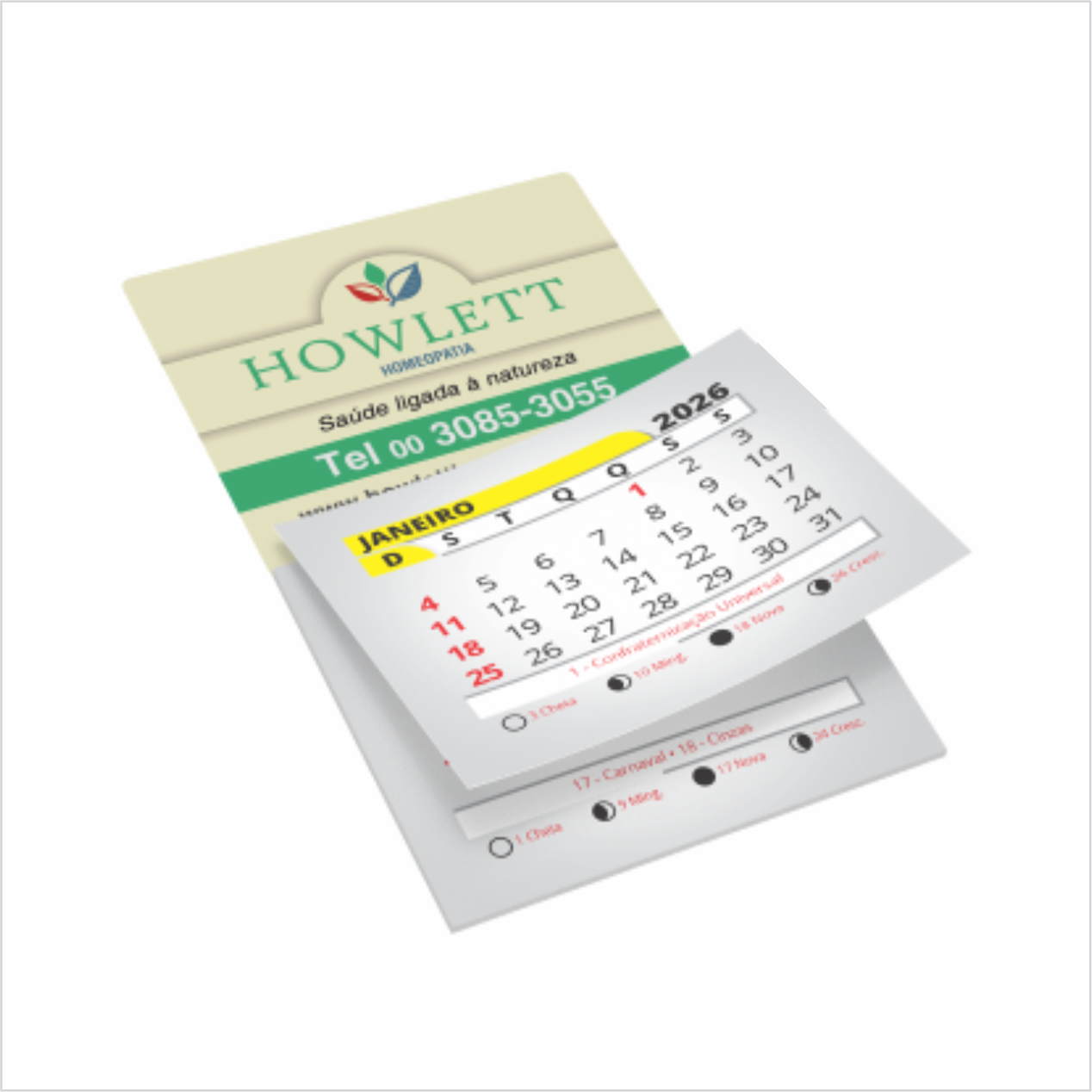 Ímã de geladeira com calendário