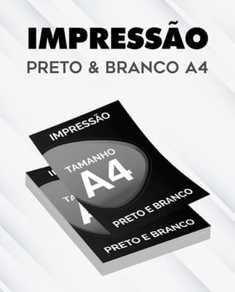 Impressão Inkjet| Formato A4  | Preto e Branco |Frente e Verso