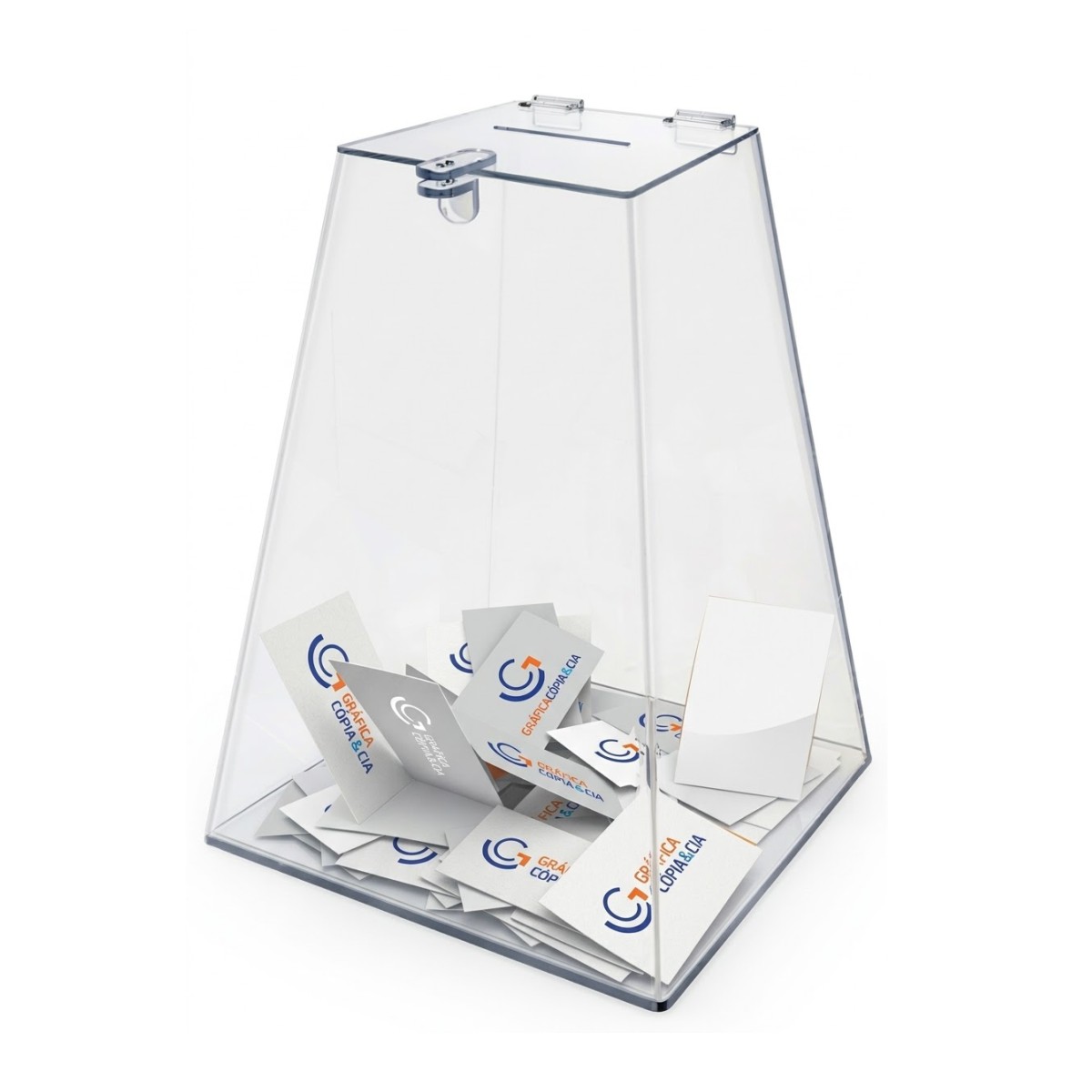 Urna Pirâmide em Acrílico Cristal 3mm - 40x15cm