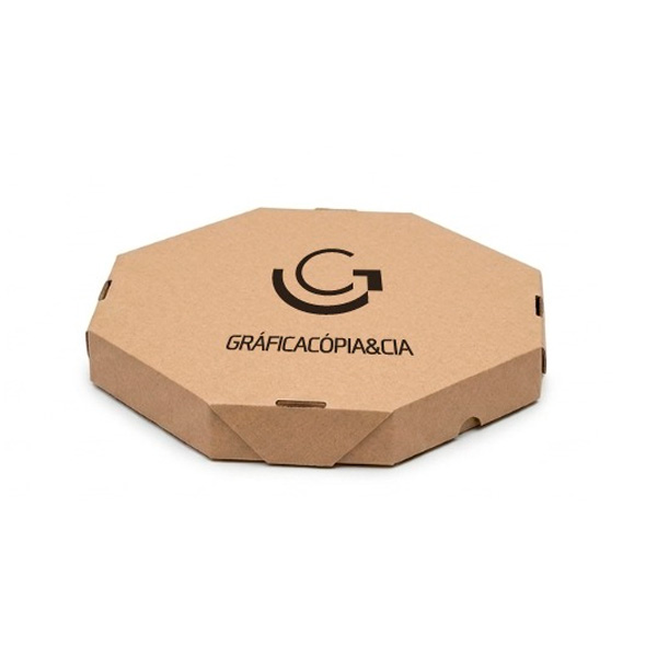 Caixa Pizza Parda Oitavada Personalizada
