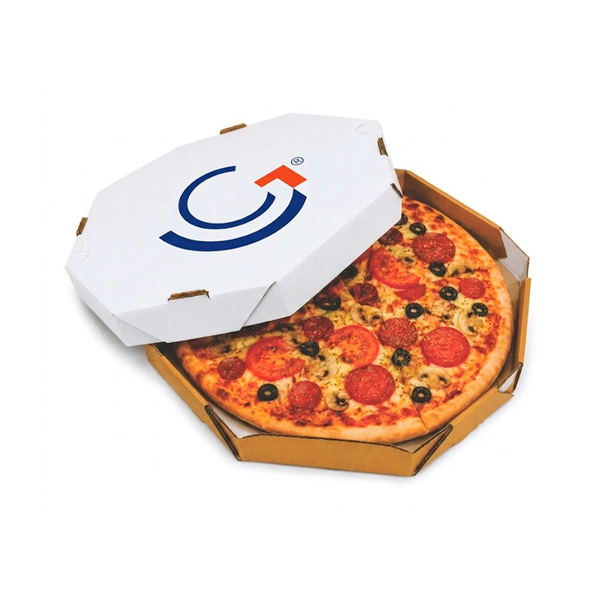 Caixa Pizza Branca Oitavada Personalizada