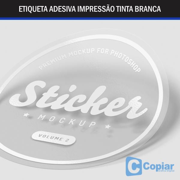 Adesivo jateado com recorte uv (com tinta branca)