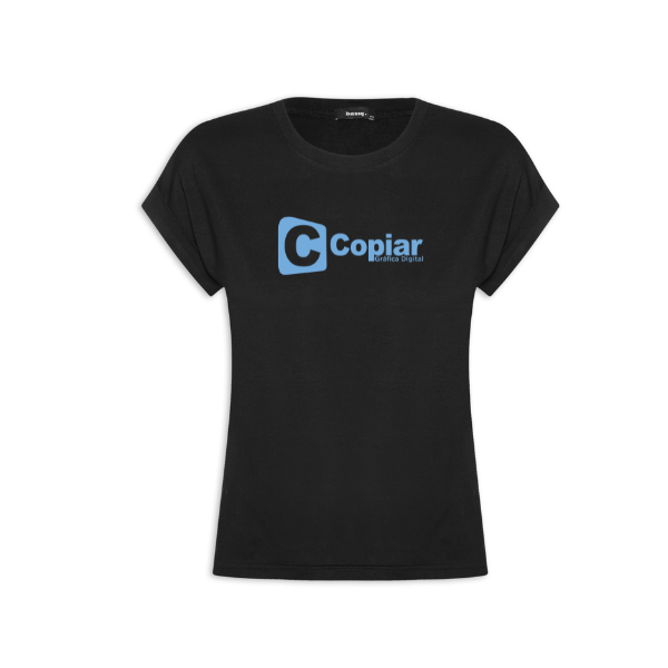 Camisa de algodão baby look com impressão DTF