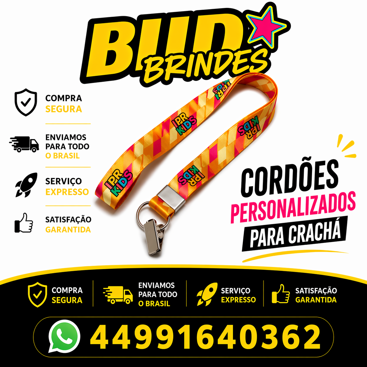 CORDÃO PERSONALIZADO PARA CRACHÁ