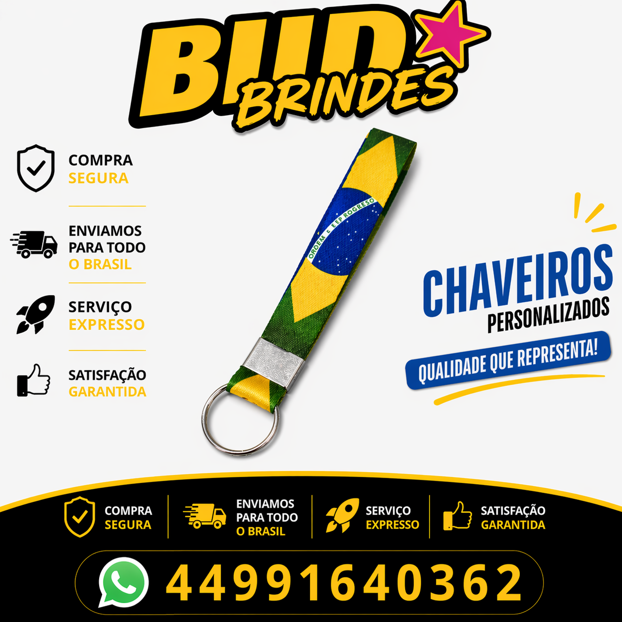 chaveiro em tecido acetinado