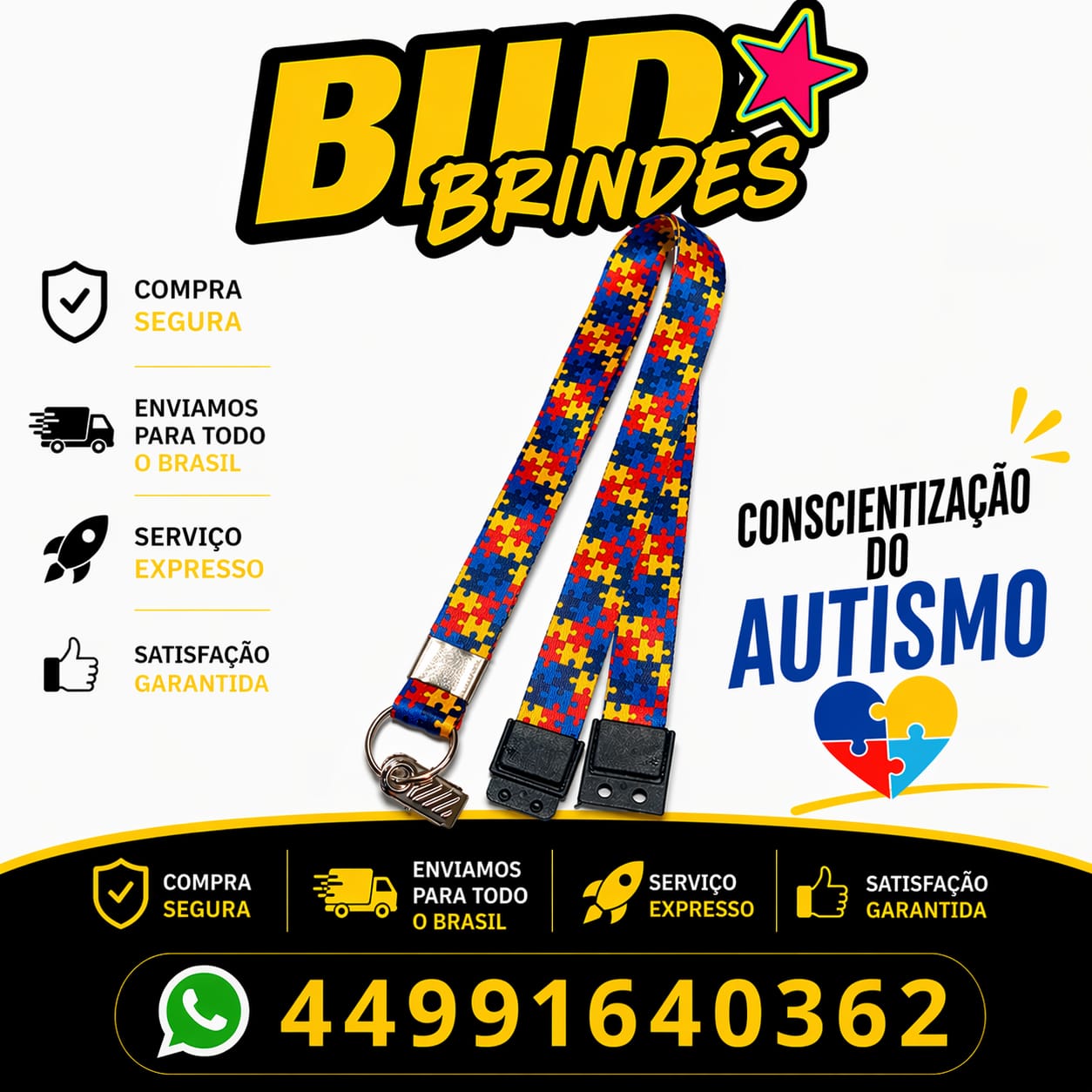 Cordão de conscientização do autismo