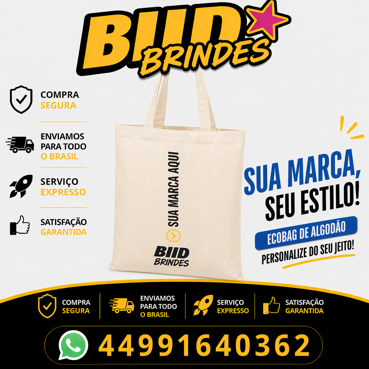 ecobag em algodao cru