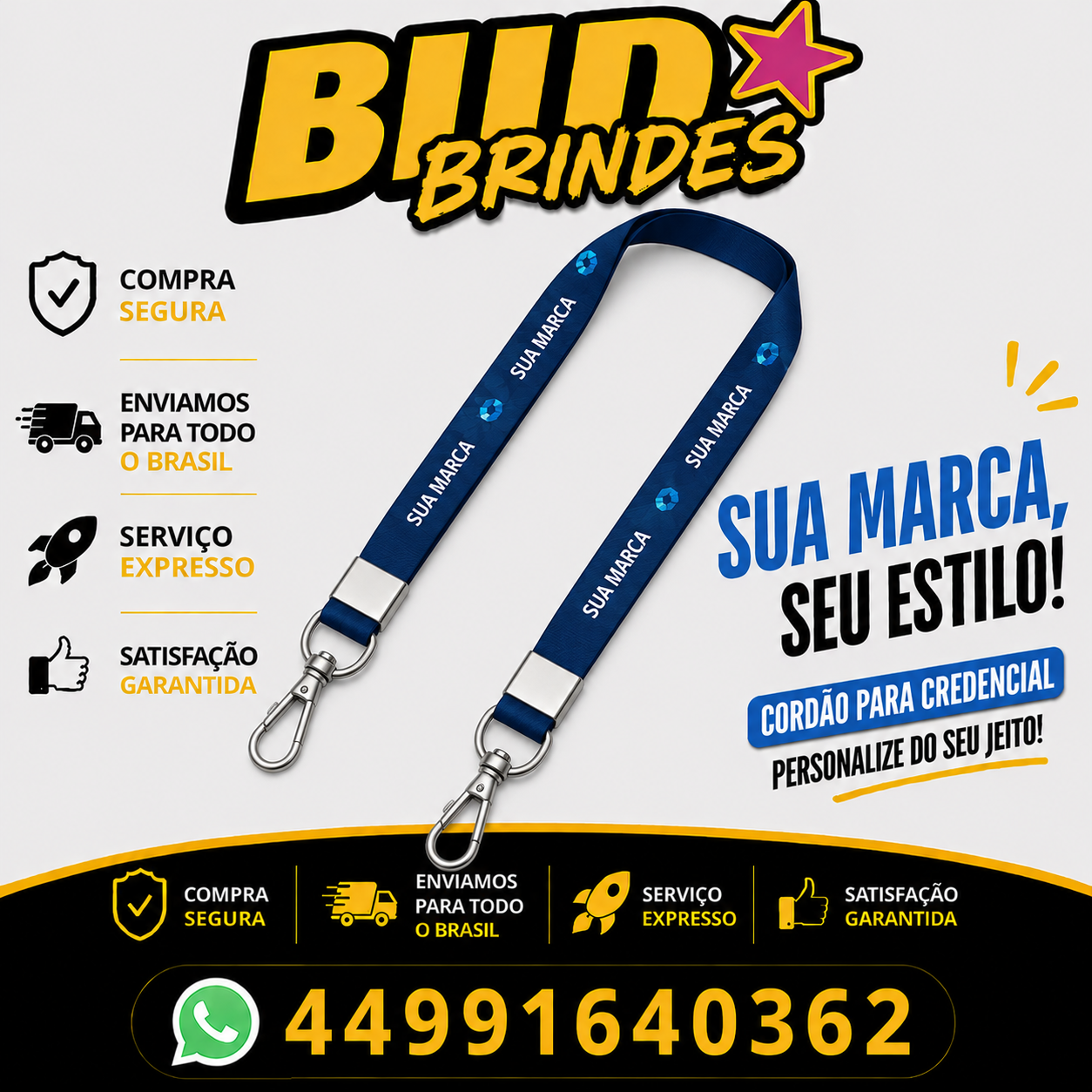 CORDAO PERSONALIZADO PARA CREDENCIAL