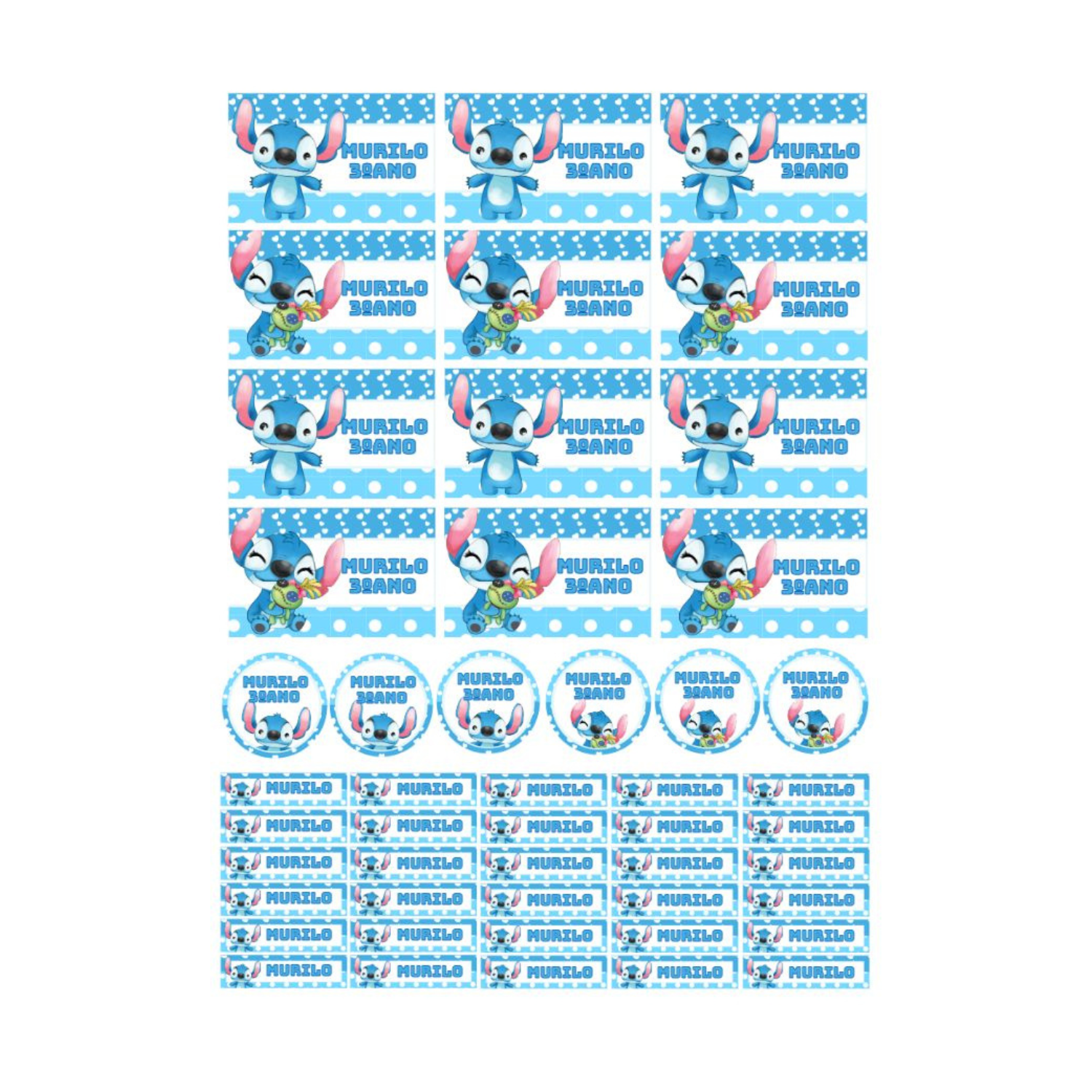 Kit Grande etiquetas escolares - 100 Etiquetas