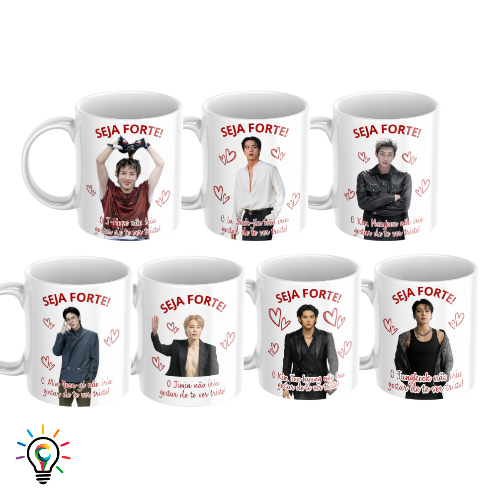 Caneca BTS Meme Seja Forte Personalizada 325ml